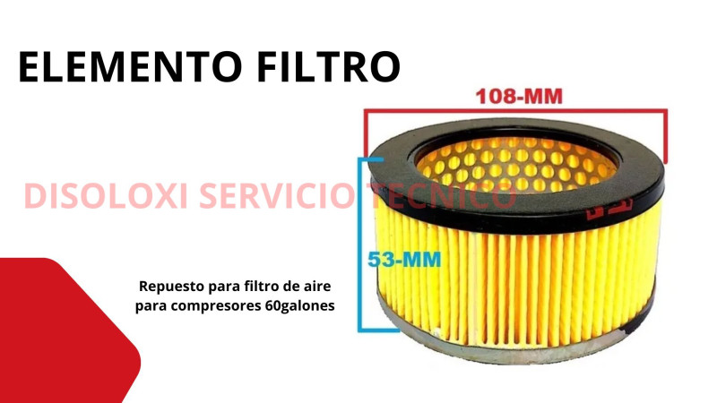 Repuesto, elemento filtro