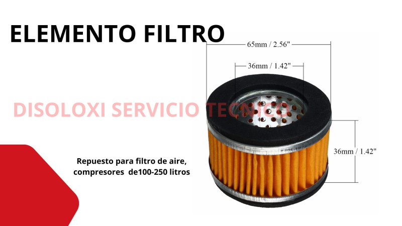 Repuesto, elemento filtro