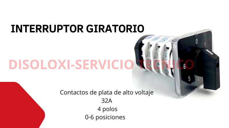 Interruptor giratorio de 0-6 posiciones para soldadoras MIG