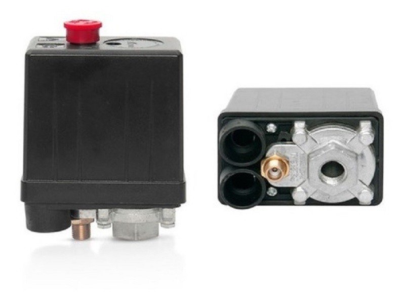 Switch/Presostato de boton con rosca 1/4NPT 1 via para compresores de aire 