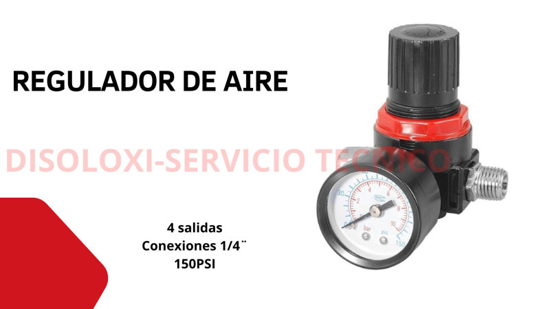 Regulador 4 salidas 1/4*1/8 NPT